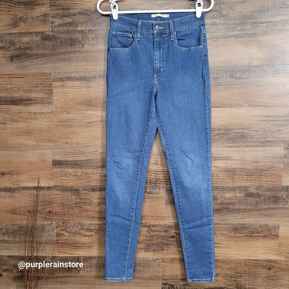 Levi's Jeans Size 27 Mile High Super Skinny Medium Wash Stretch Denim Western - Picture 1 of 12